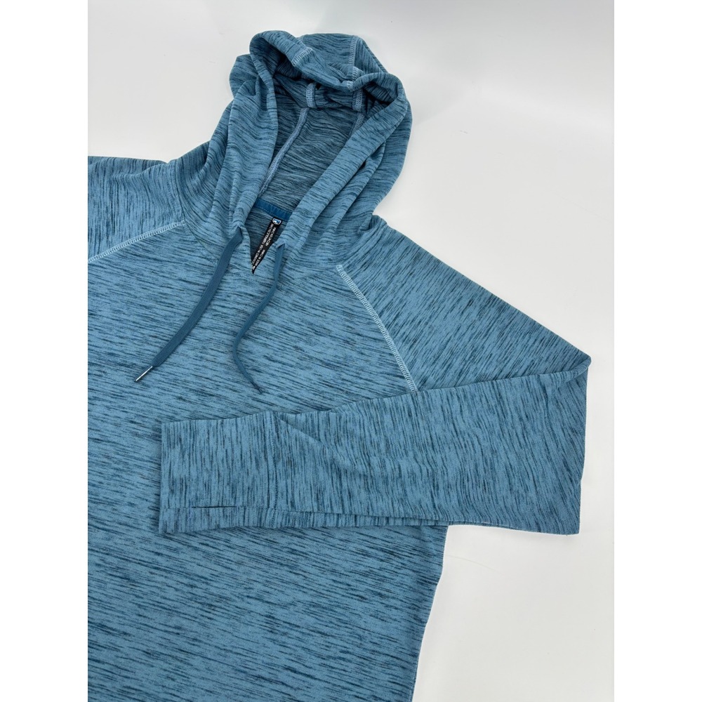 KUHL Blue Space Dye Raglan Long Sleeve Hoodie Thumbholes Womens Medium